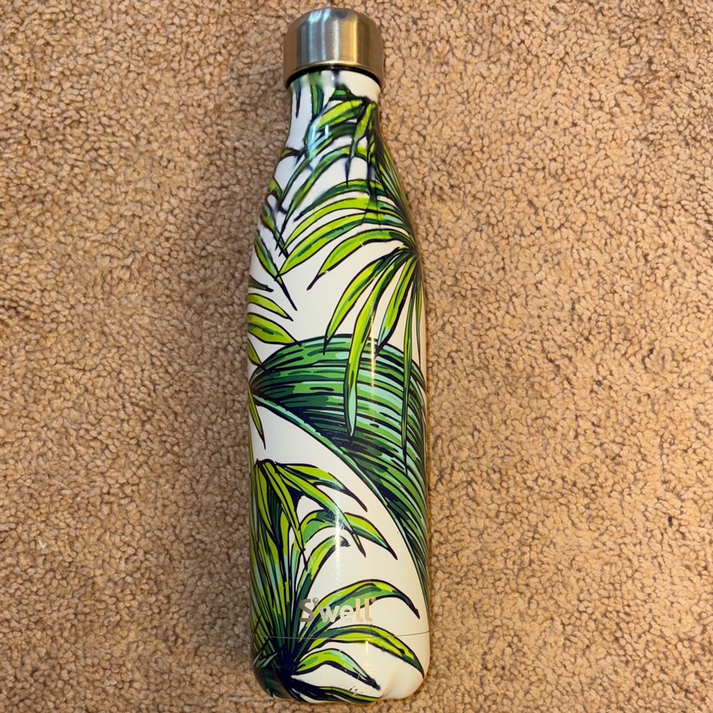 S'well Tropical Green Leaf Stainless Steel Bottle 25 oz